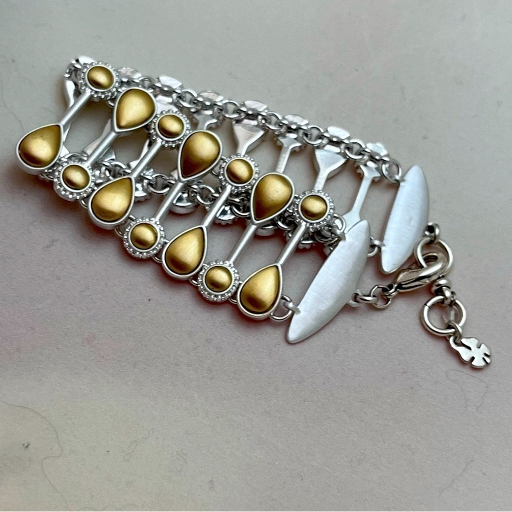 Lucky Brand Two Tone  Ladder Link Bracelet 7”
